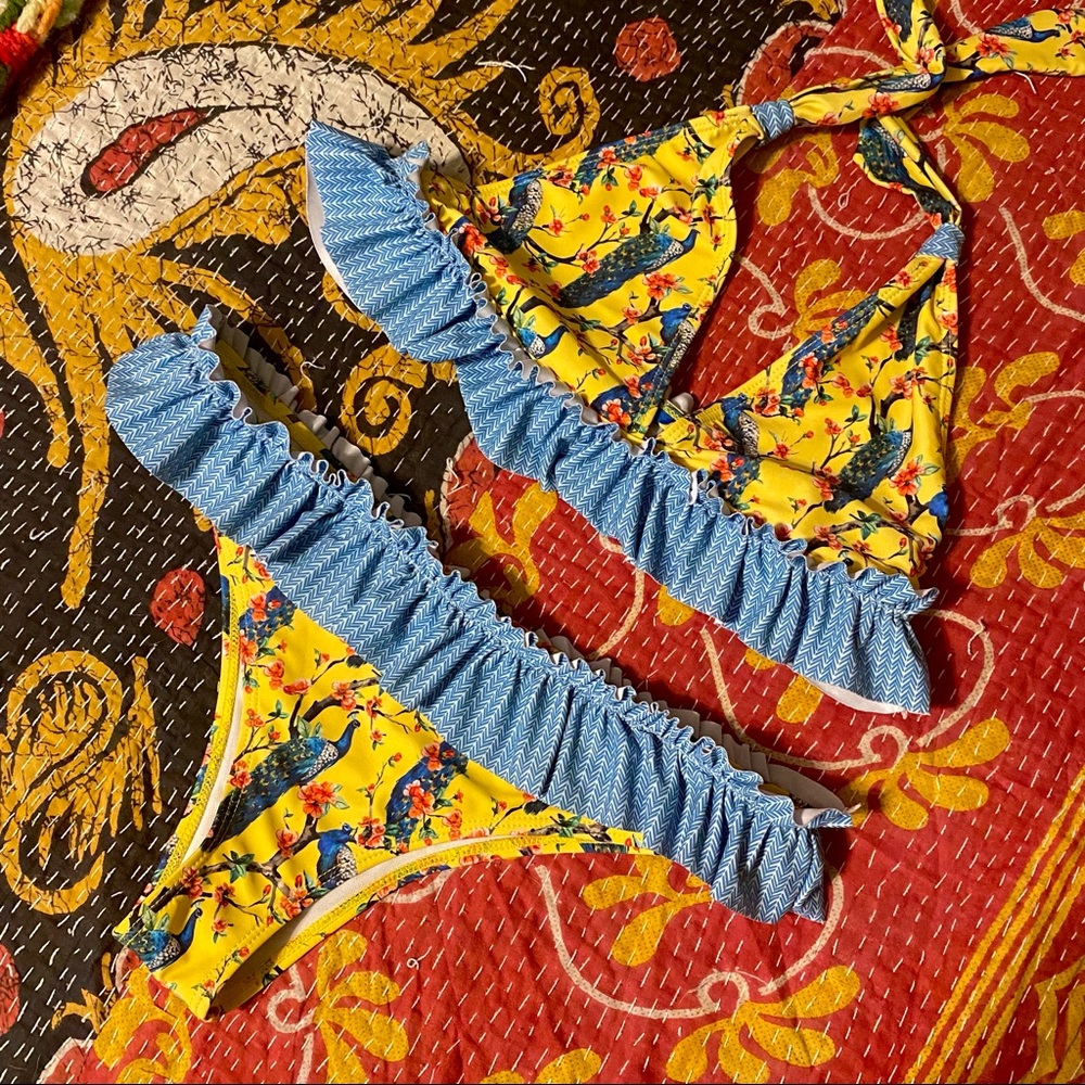 Peacock print bikini